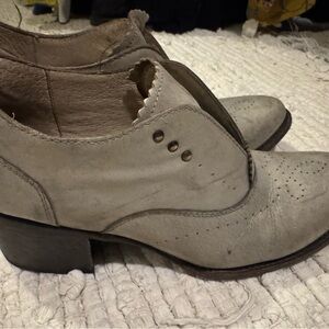 Freebird Cream Leather Combat Boots